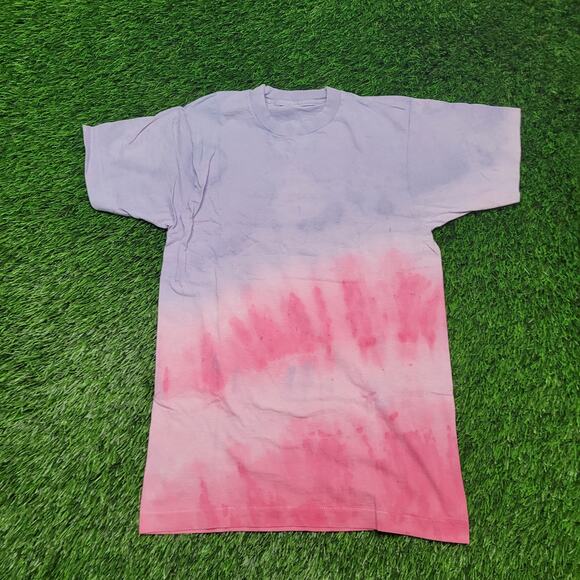 VTG 80s Single Stitch T-Shirt Mens XS Ombre Tie Dye Blank USA Made - Picture 1 of 5